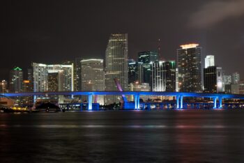 A view of Miami the next Silicon Valley during night